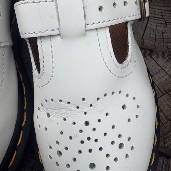 Dr. Martens White Leather Flats with Perforated Design - Picture 4 of 4